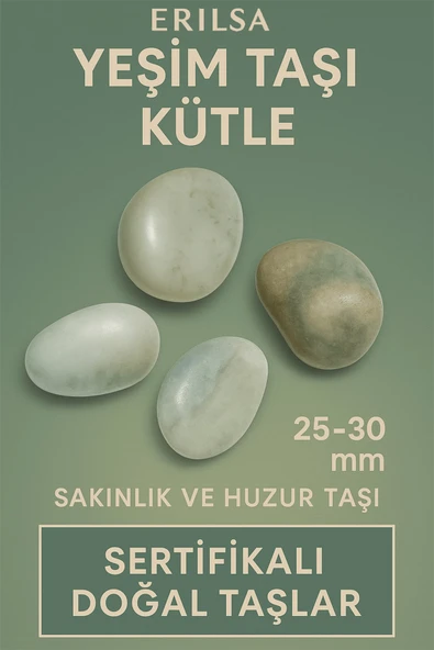 Sertifikalı Açık Yeşim (Jade) Taşı Kütle 25–30 mm – Sakinlik ve Huzur Taşı ürün görseli