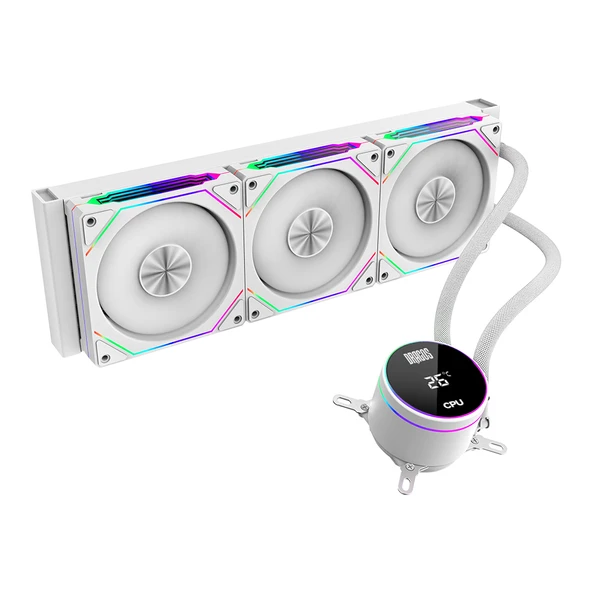 Dragos FrostBite 360 Intel-AMD 360MM Isı Göstergeli ARGB Beyaz Sıvı Soğutucu - 2