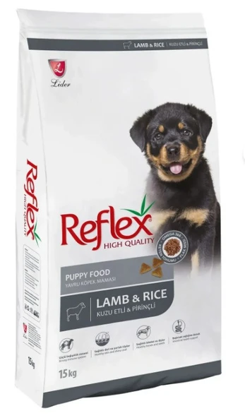 REFLEX KUZU ETLİ VE PİRİNÇLİ YAVRU KÖPEK MAMASI 15 KG