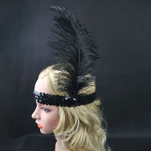 Yılbaşı Saç Tüyü Saç Bandı Siyah Renk - Resim 3