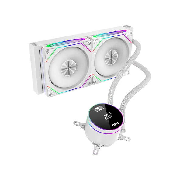 Dragos FrostBite 240 Intel-AMD 240MM Isı Göstergeli ARGB Beyaz Sıvı Soğutucu - 2