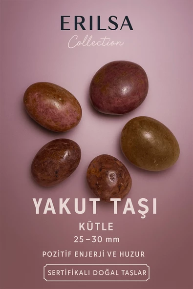 Sertifikalı Yakut Taşı Kütle 25–30 mm Sevgi Pozitif Enerji ve Huzur Taşı