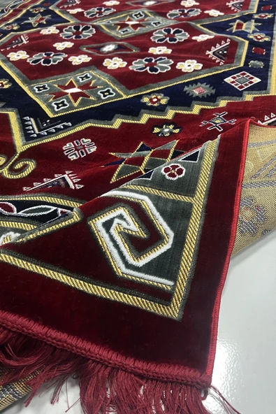 Makina Halısı Saçaklı Kaymaz Taban Halı 2x3 Metre - 2