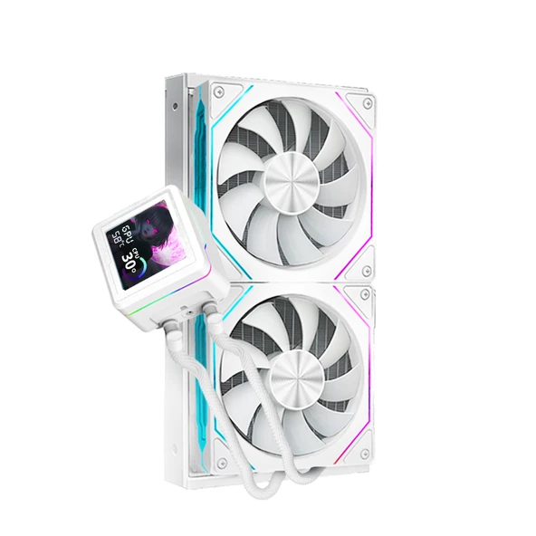 Dragos AquaForge V2 240MM Beyaz ARGB LCD Ekranlı İşlemci Sıvı Soğutucu - 3