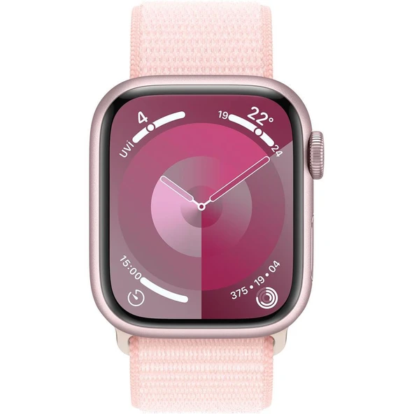 Apple Watch Series 9 GPS + Cellular 41mm Pembe Alüminyum Kasa ve Uçuk Pembe Spor Loop Kordon Akıllı Saat (Apple Türkiye Garantili)