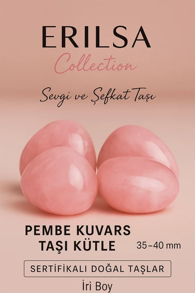 Sertifikalı Pembe Kuvars Taşı Kütle 35–40 mm İri Boy – Sevgi ve Şefkat Taşı • Doğal Taş ürün görseli