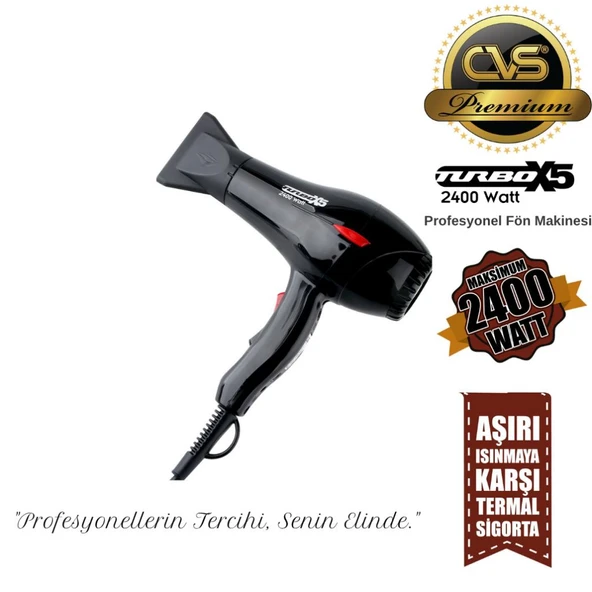 CVS DN 7105 X5 Turbo Siyah Profesyonel Fön Makinesi ürün görseli 1