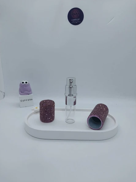 Parıldayan Elmas İşlemeli Mini Doldurulabilir Parfüm Şişesi 10 ML (Mor) - 6