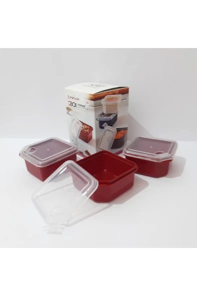 renkli çiçekler 3 Lü Plastik Saklama Kabı Ev Ofis Piknik İçin ürün görseli 1