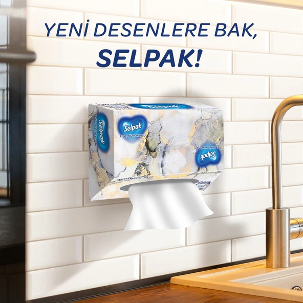 El ve Yüz Havlusu Kutulu Mermer Desen 80 Yaprak - 8