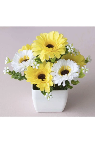 renkli çiçekler Yapay Çiçek Sarı Ve Beyaz Renkler Ev Dekorasyon Çiçek