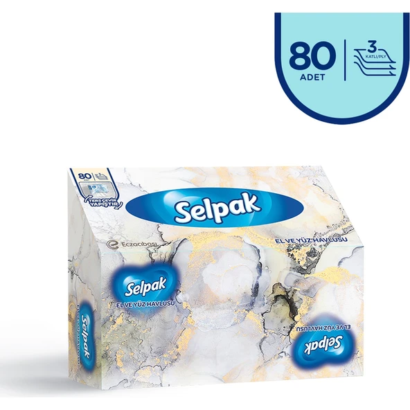 El ve Yüz Havlusu Kutulu Mermer Desen 80 Yaprak