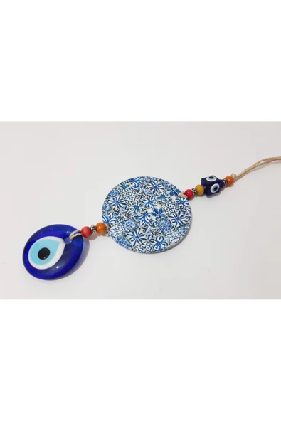 renkli çiçekler Nazarlıklı Desenli Duvar Objesi Dekoratif Süs Nazarlık - 4