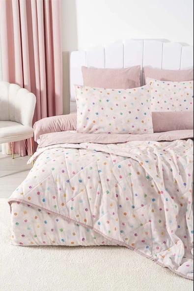 Bonny Çift Kişilik Nevresimli Pike Takımı - 7 Parça Çeyiz Seti - Resim 4