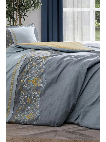 Özdilek Çift Kişilik Ranforce Brodats Nevresim Takımı - Antrasit 3715 - 2