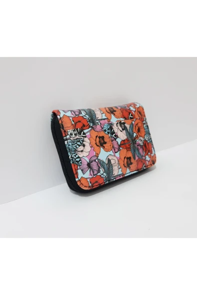 renkli çiçekler Cüzdan Çocuk Cüzdanı 13x9 CM - 5