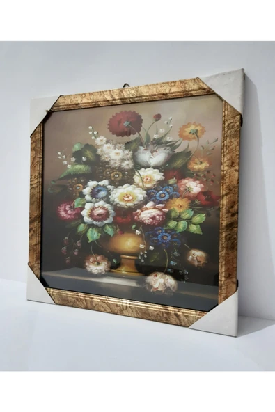 renkli çiçekler Çerçeveli Resim Tablo Ev için Dekorasyon 31.5X31.5 cm - 3