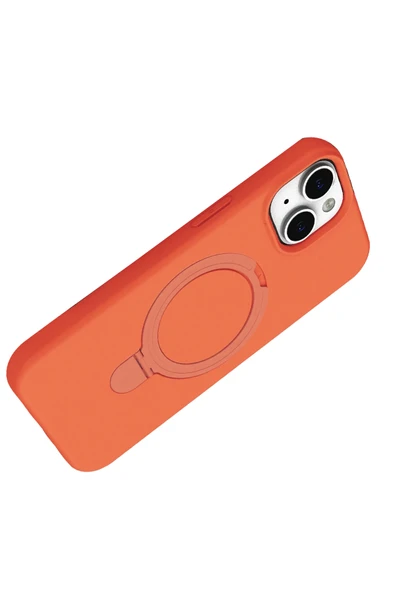 Apple iPhone 15 Regal Mgsafe Standlı Silikon Kapak - 4
