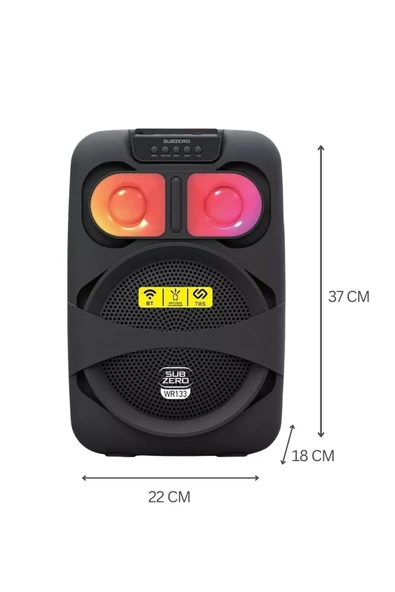 EXENAR Portatif Bluetooth Hoparlör Mikrofonlu Karaoke Seti 20W 8 inç RGB Işıklı TWS Speaker - Resim 3