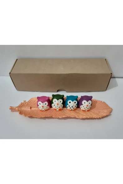 renkli çiçekler Biblo Yaprak Üstü Seramik Dekoratif Obje Süs - 5