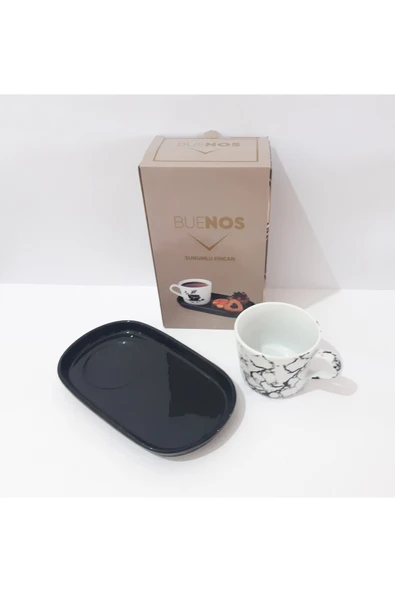 renkli çiçekler Sunumluk Çay Neskafe Fincanı 2 Li Çerez Tabak ve Fincan - Resim 3