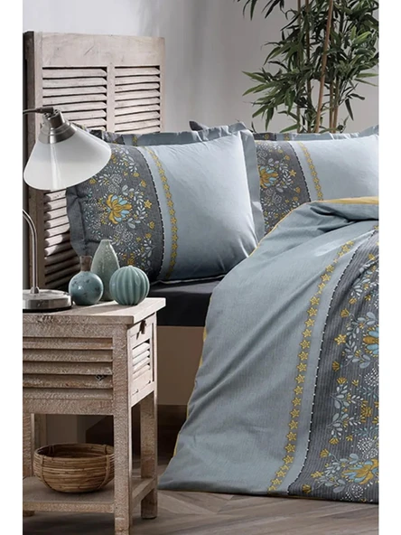 Özdilek Çift Kişilik Ranforce Brodats Nevresim Takımı - Antrasit 3715 - 6