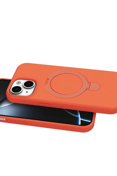 Apple iPhone 15 Regal Mgsafe Standlı Silikon Kapak - 2