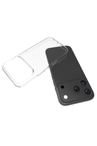 Apple iPhone 17 Pro Kılıf Lüx Şeffaf Silikon Kapak - Resim 5