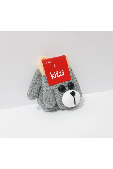 renkli çiçekler Çocuk Eldiven 1-3 Yaş Erkek Çocuk Eldiveni Figürlü Örme Eldiven - Resim 2