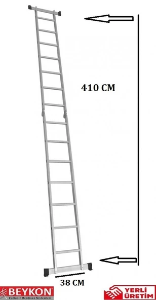 7''7 BASAMAKLI TEK KIRMA  ALÜMİNYUM KATLANABİLİR MERDİVEN ürün görseli