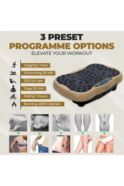 Glr 560 Dijital Ekranlı  Kumandalı Titreşim Masaj Platformu | Bluetooth Müzik Özellikli Egzersiz Aleti - 4