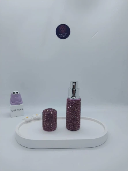 Parıldayan Elmas İşlemeli Mini Doldurulabilir Parfüm Şişesi 10 ML (Mor) - 5