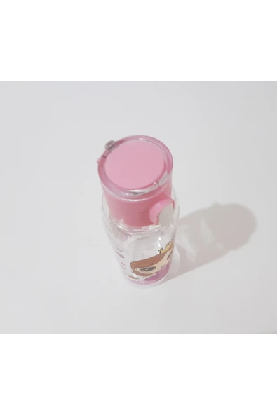 renkli çiçekler 500 ML Desenli Şeffaf Matara Okul İçin Suluk Su Matarası - 6