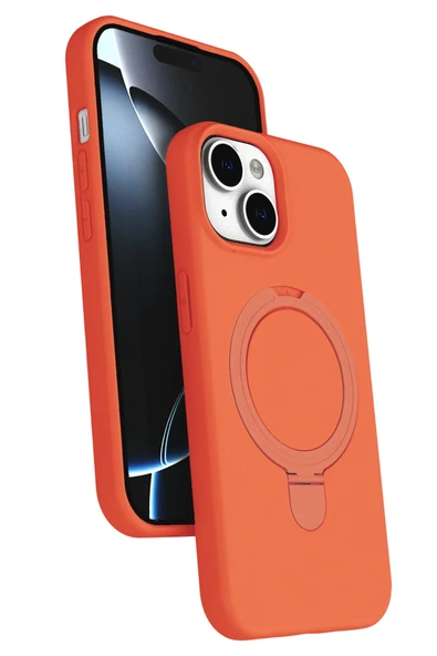 Apple iPhone 15 Regal Mgsafe Standlı Silikon Kapak