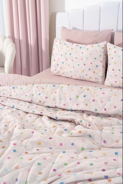 Bonny Çift Kişilik Nevresimli Pike Takımı - 7 Parça Çeyiz Seti - Resim 3