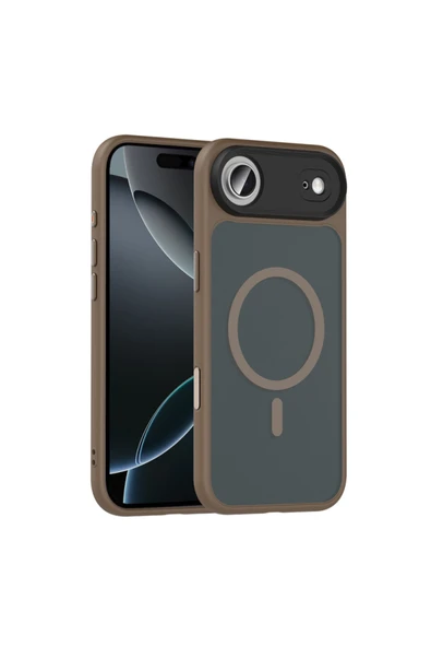 Apple iPhone 17 Air Kılıf Mat Arka Yüzey Wireless Şarj Özellikli Flet Mgsafe Kapak