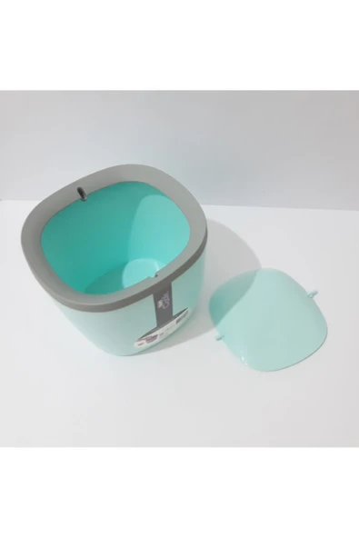 renkli çiçekler Çöp Kovası Tezgah Üstü Plastik Döner Kapaklı Yeşil Renk Mini Çöp Kova Ev Ofis İçin - Resim 6