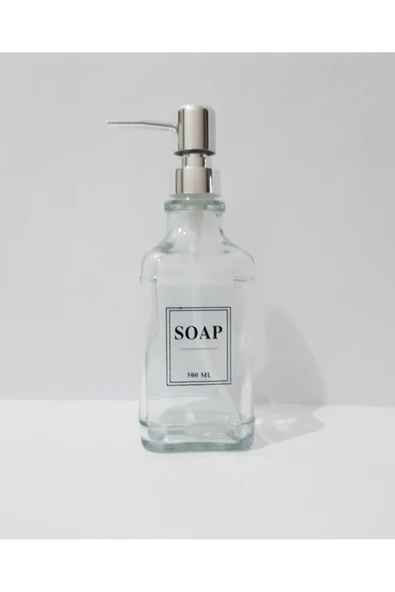 renkli çiçekler 500 ML Kare Cam Sıvı Sabunluk - 2