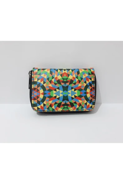 renkli çiçekler Kadın Cüzdan Mini Desenli Kadın Cüzdanı - Resim 3