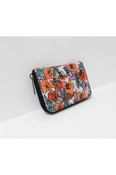renkli çiçekler Cüzdan Çocuk Cüzdanı 13x9 CM