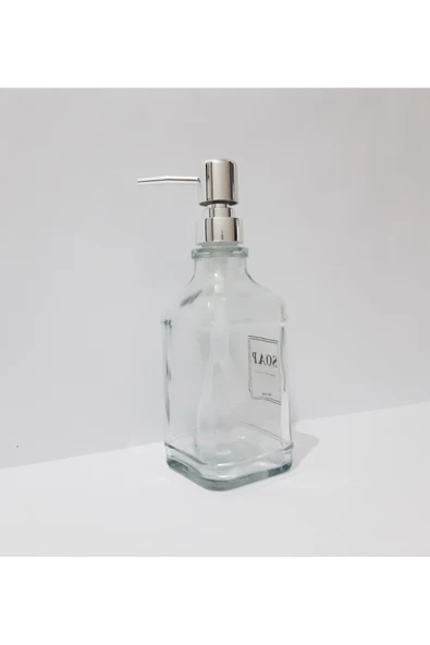 renkli çiçekler 500 ML Kare Cam Sıvı Sabunluk - 3