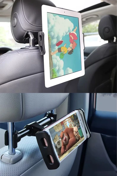 EXENAR Araç İçi Arka Koltuk İçin Tablet Tutucu 360 Derece Dönebilen Ayarlanabilir Tablet Telefon Tutucu - Resim 3