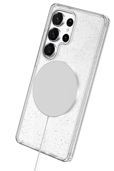 Samsung İle Uyumlu Galaxy S25 Ultra Kılıf Glow Mgsafe Simli Silikon Kapak - 3