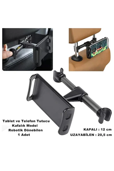 EXENAR Araç İçi Arka Koltuk İçin Tablet Tutucu 360 Derece Dönebilen Ayarlanabilir Tablet Telefon Tutucu - Resim 6