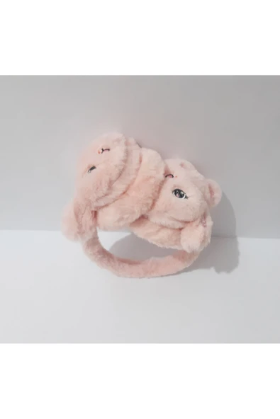 renkli çiçekler Peluş Kulaklık Tavşan Figürlü Çocuk Kulaklığı - Resim 7