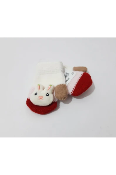 renkli çiçekler Çocuk Eldiven 1-3 Yaş Kız Çocuk Eldiveni Figürlü Örme Eldiven - Resim 5