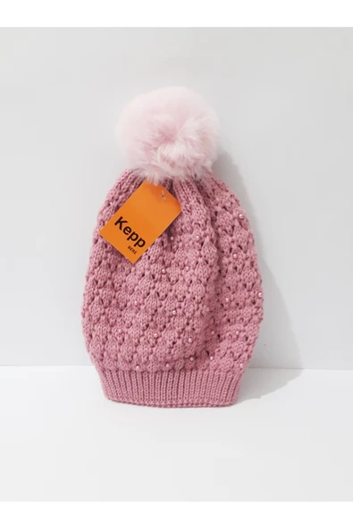 renkli çiçekler Kadın Bere Pembe Renk Tilki Bere - Resim 5