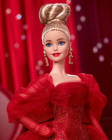 Barbie 80. Yıl Dönümü Koleksiyon Sarışın Bebek JBJ17 - Resim 4