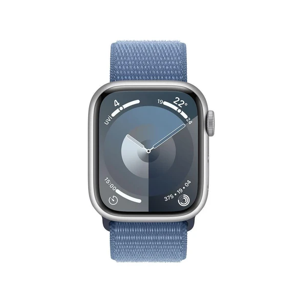 Apple Watch Series 9 GPS + Cellular 41mm Gümüş Rengi Alüminyum Kasa ve Buz Mavisi Spor Loop Kordon Akıllı Saat (Apple Türkiye Garantili)