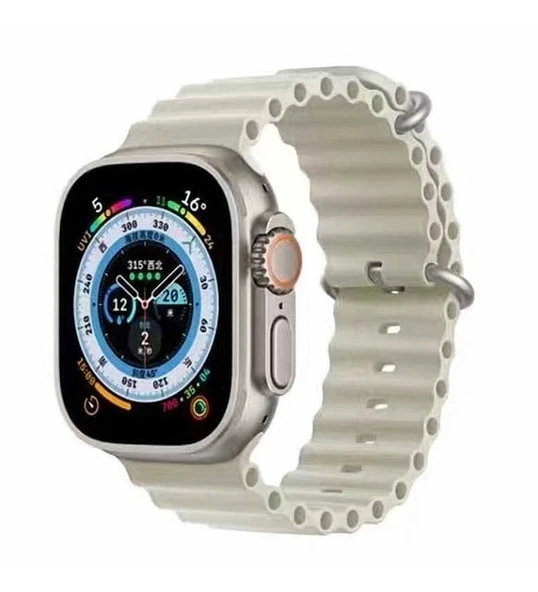 Apple Watch 7 45mm Renkli Silikon Metal Tokalı Kordon - Lila